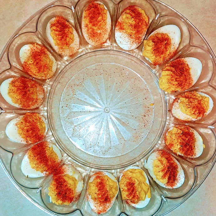 Dry Rub Topped Deviled Eggs